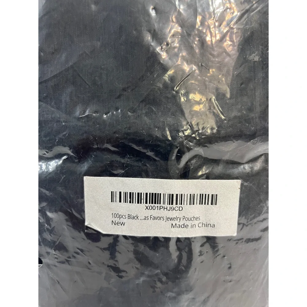 100pcs‎ Black Organza Drawstring Jewelry Pouches Wedding Party Favor Bags Bulk